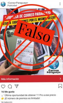 Obsequian teléfonos desde cuenta falsa del Correo Paraguayo