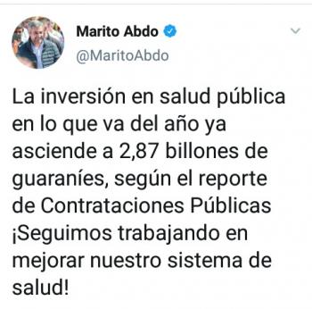 Presidente alardea de inversión de  G. 2,87 billones en el sistema de salud