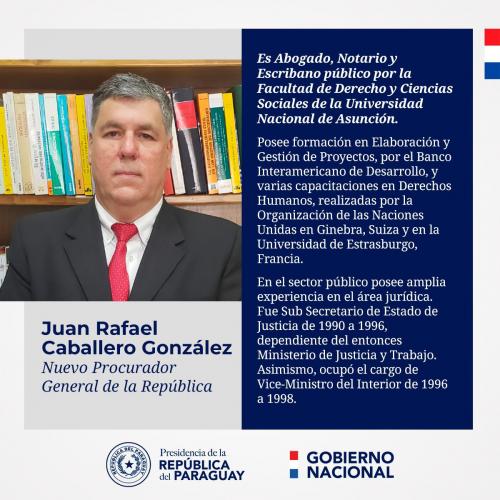 Juan Rafael Caballero, nuevo Procurador General de la República 