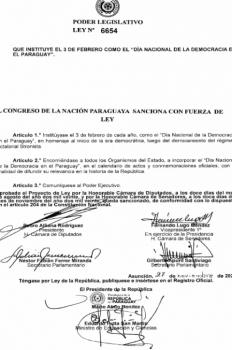 Día de la Democracia en Paraguay  ya tiene fecha