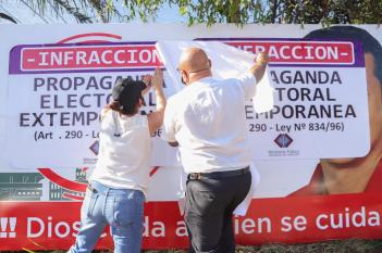 Propaganda electoral extemporánea es retirada por la Fsicalía