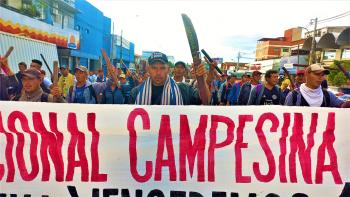 Movilización campesina en el centro de Asunción